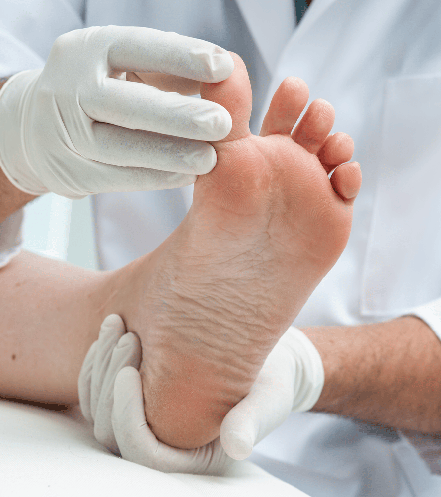 Foot evaluation for pain spots, bunions or other specific foot conditions to customize orthopedic footwear for men and women.